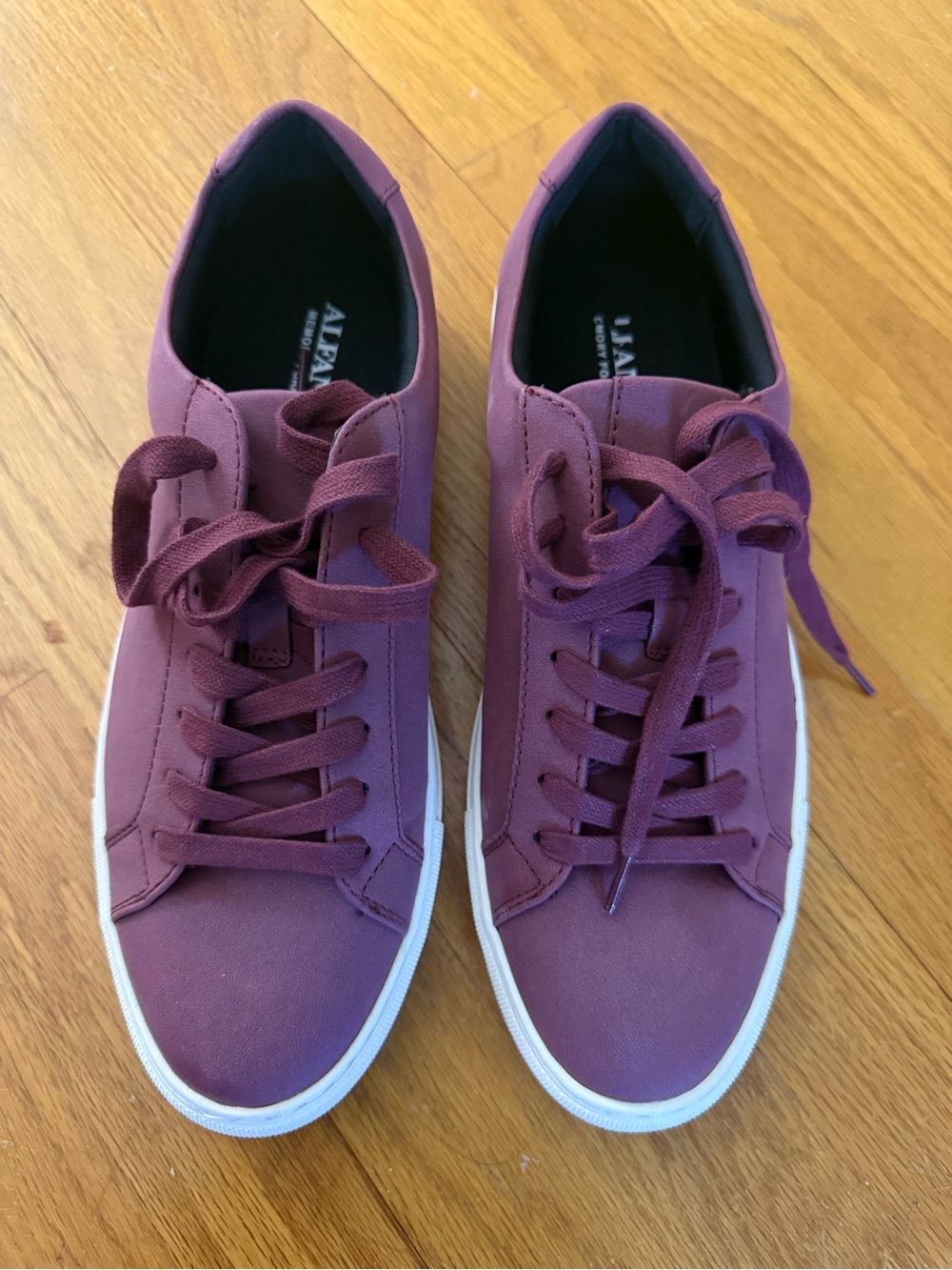Alfani mens Plum Canvas Low-Top Sneakers
